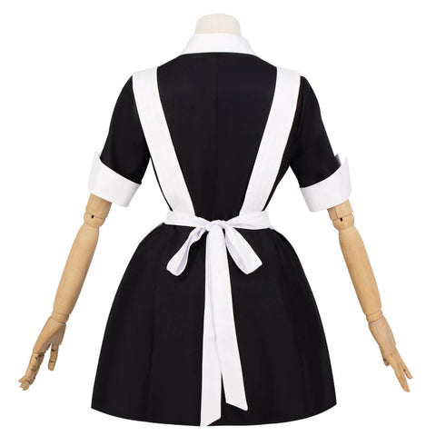 Women Rocky Horror Magenta Costume Gothic Maid Costume with Apron