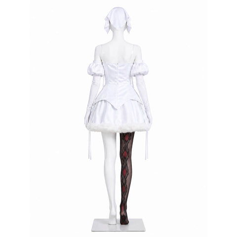 Sua Zombie Stage White Dress with Wig Gothic Lolita Halloween Cosplay Outfit