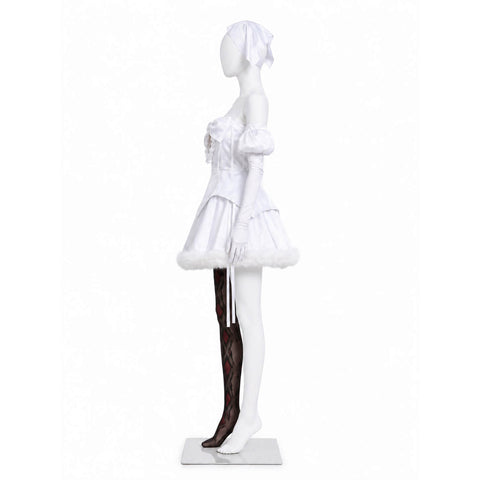 Sua Zombie Stage White Dress with Wig Gothic Lolita Halloween Cosplay Outfit