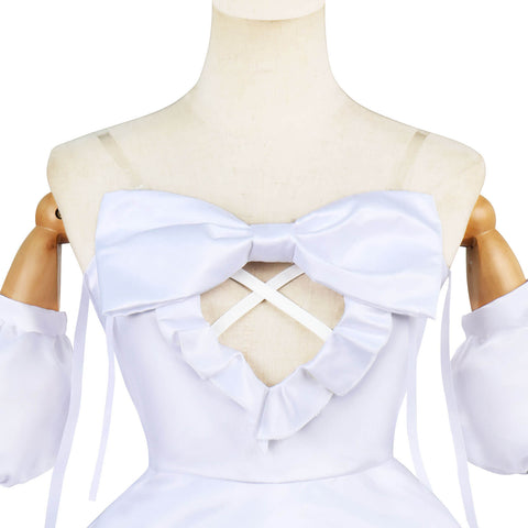 Sua Zombie Stage White Dress with Wig Gothic Lolita Halloween Cosplay Outfit