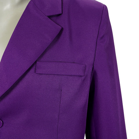 Purple Villain Mayor Costume Jacket Mustache Tailcoat for Men with Beard