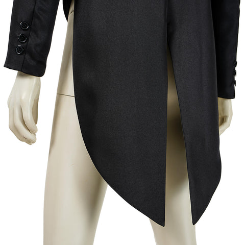 Purple Villain Mayor Costume Jacket Mustache Tailcoat for Men with Beard