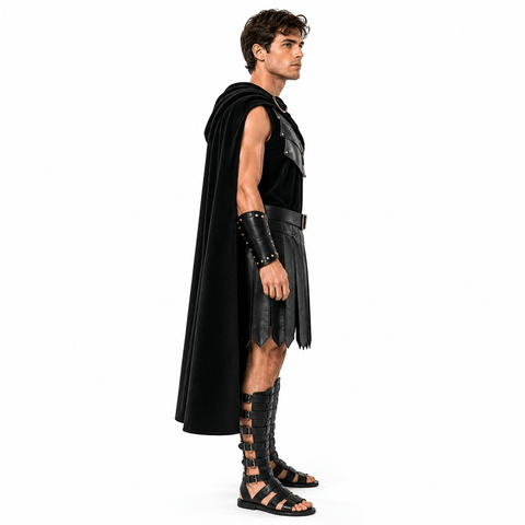 The Odyssey 2026 Odysseus Costume Black Greek Warrior Armor Outfit Halloween Cosplay Suit