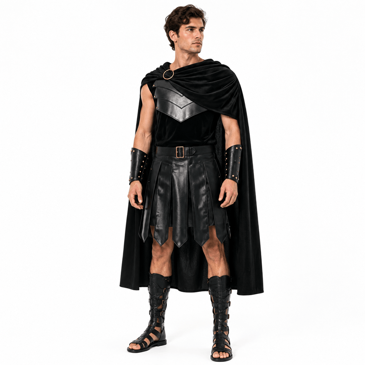 The Odyssey 2026 Odysseus Costume Black Greek Warrior Armor Outfit Halloween Cosplay Suit