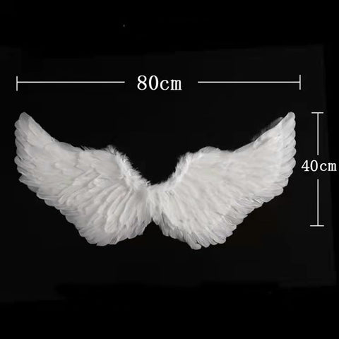 White Angel Costume 4Pcs White Angel Gown Angel Wings Halo Magic Wand Cosplay Full Set