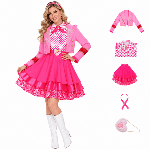 Descendants Wicked Wonderland Cosplay Costume Princess Pink Halloween Outfit