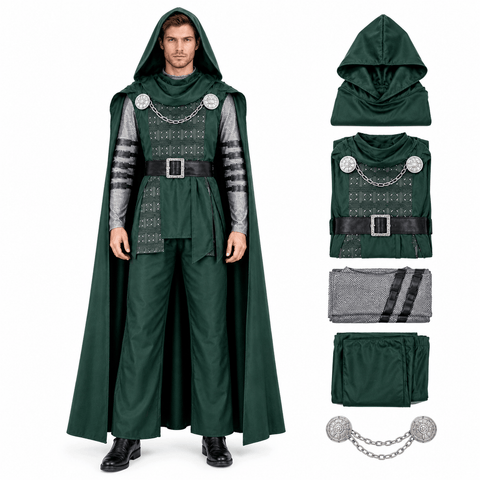 Dr Doom Costume Classic Dr. Doom Halloween Cosplay Suit