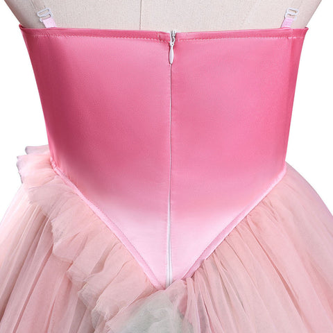 Adult Glinda Costume Witch Pink Glinda Dress Halloween Cosplay Suit with Princess Crown