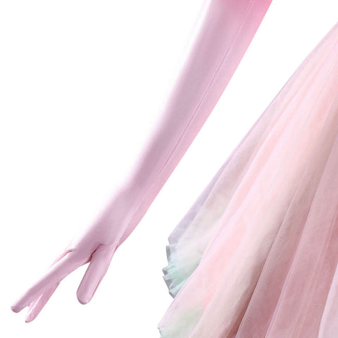 Adult Glinda Costume Witch Pink Glinda Dress Halloween Cosplay Suit with Princess Crown