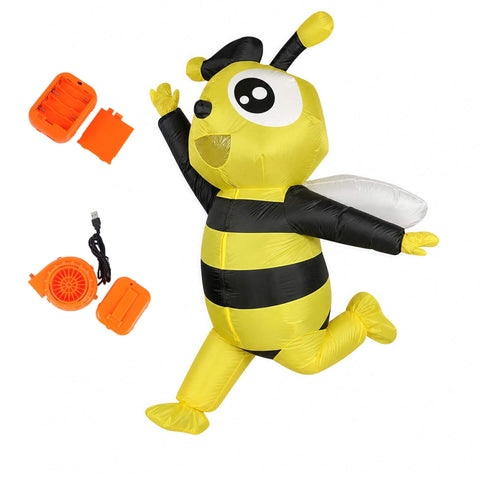 Inflatable Bee Costume Adult Funny Bumble Bees Blow Up Halloween Party Carnival Insect Cosplay Suit