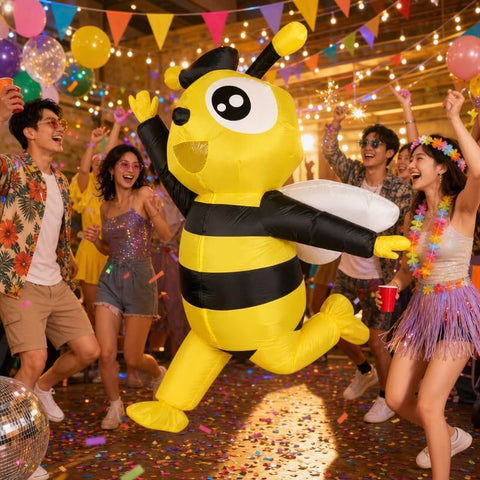 Inflatable Bee Costume Adult Funny Bumble Bees Blow Up Halloween Party Carnival Insect Cosplay Suit