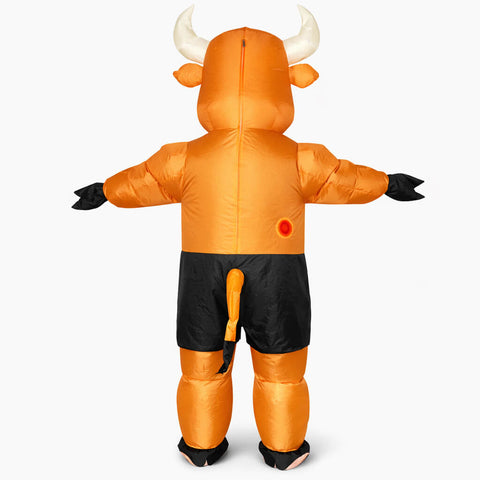 Inflatable Bull Costume Adult Funny Muscle Blow Up Halloween Party Suit Unisex