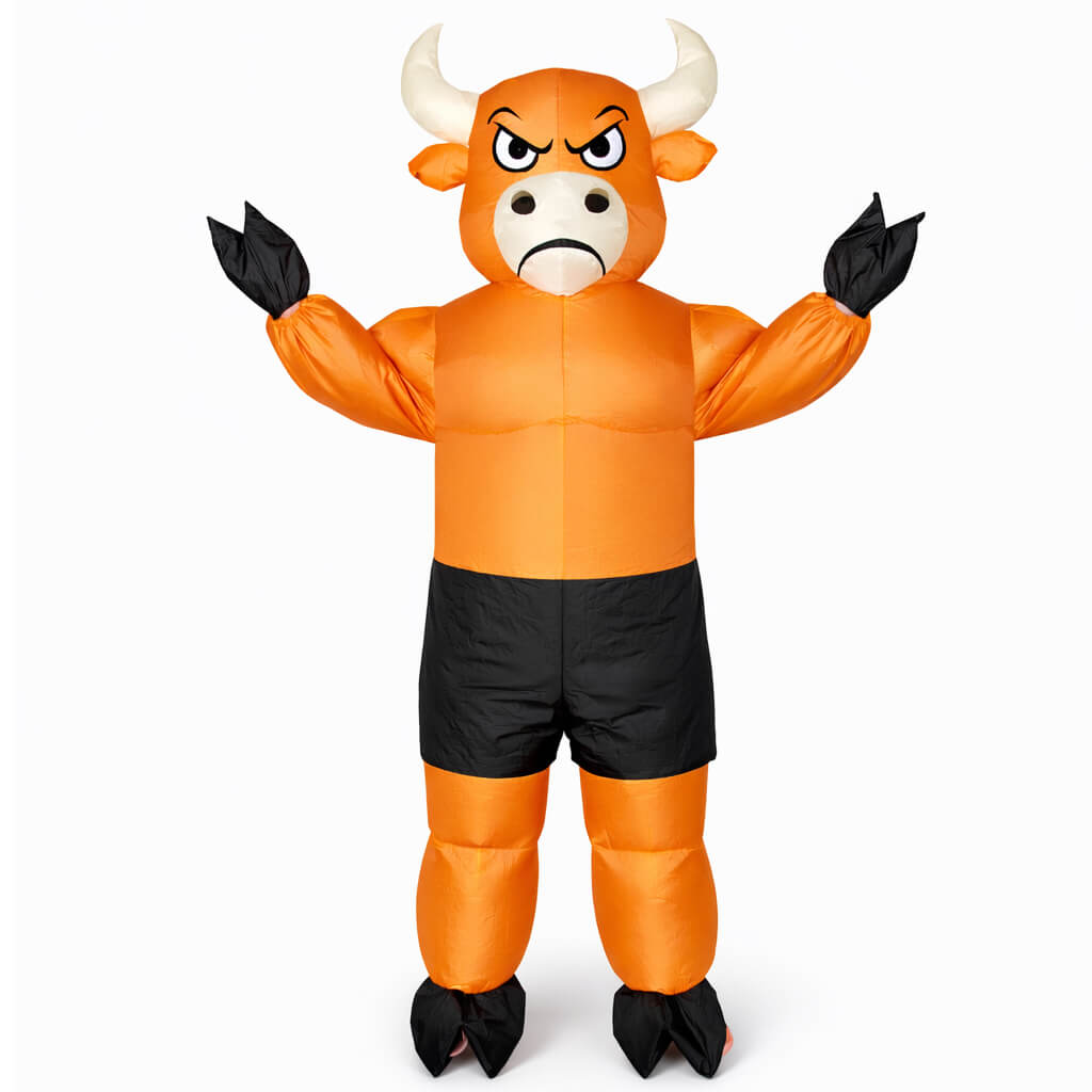 Inflatable Bull Costume Adult Funny Muscle Blow Up Halloween Party Suit Unisex