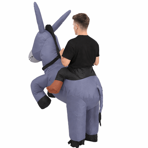 Inflatable Donkey Costume Riding on Donkey Suit Funny Blow Up Halloween Costume Adult