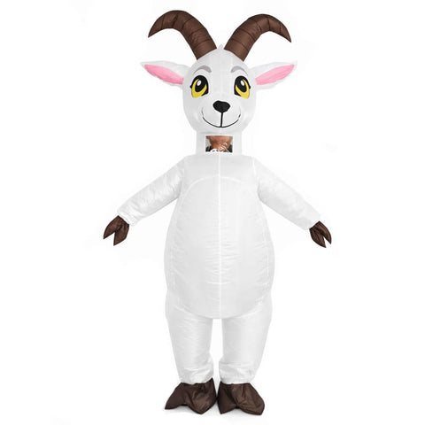 Inflatable Goat Costume Adult Blow Up White Sheep Halloween Cosplay Party Suit Tusary