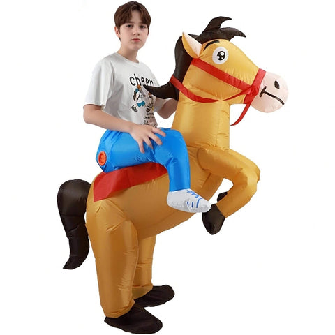 Inflatable Horse Costume Ride On Horse Blow Up Halloween Party Suit