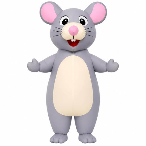 Inflatable Mouse Costume Adult Funny Blow Up Mouse Halloween Party Outfit