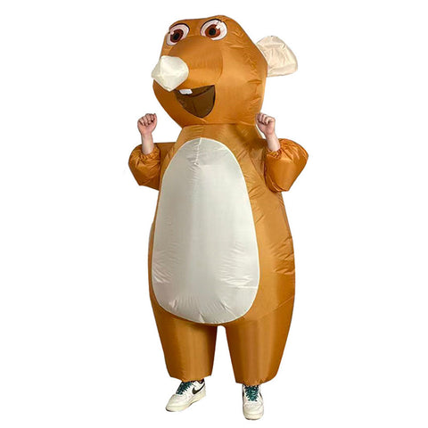 Inflatable Mouse Costume Full Body Funny Rat Blow Up Halloween Party Suit