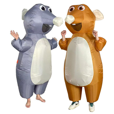 Inflatable Mouse Costume Full Body Funny Rat Blow Up Halloween Party Suit