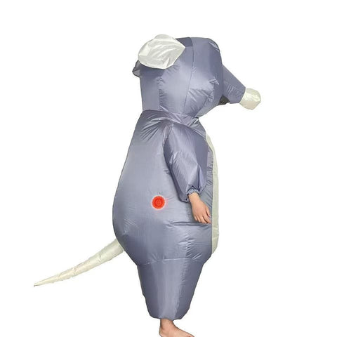 Inflatable Mouse Costume Full Body Funny Rat Blow Up Halloween Party Suit