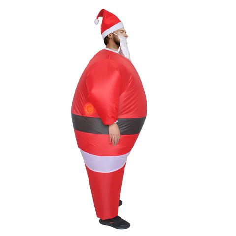 Adult Inflatable Christmas Costume Santa Claus Xmas Blow Up Cosplay Suit
