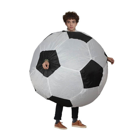 Inflatable Soccer Costume Fancy Football Blow Up Party Halloween Suit