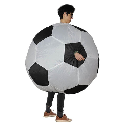 Inflatable Soccer Costume Fancy Football Blow Up Party Halloween Suit