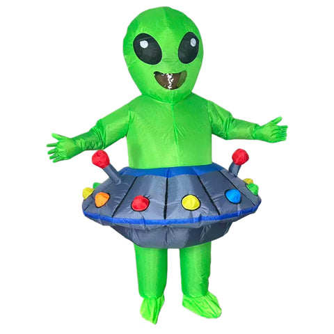 Adult Inflatable Alien UFO Costume Funny Alien Blow Up Party Halloween Cosplay Outfit
