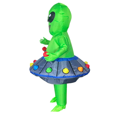 Adult Inflatable Alien UFO Costume Funny Alien Blow Up Party Halloween Cosplay Outfit