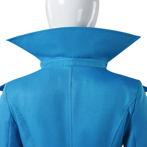 Lucy Wilde Costume Blue Trench Coat Halloween Cosplay Outfit