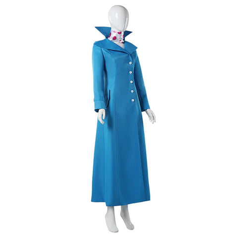 Lucy Wilde Costume Blue Trench Coat Halloween Cosplay Outfit