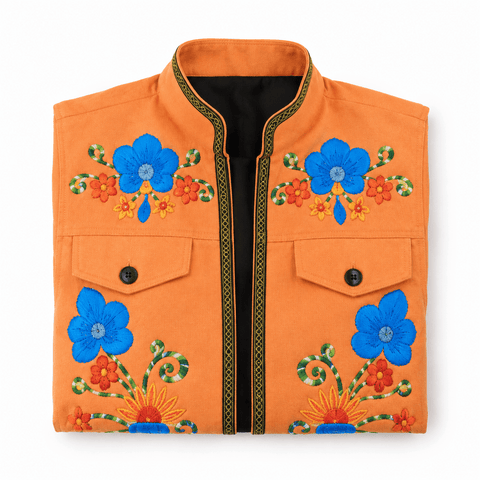 Men Luis Madrigal Descendants Wicked Costume Luis Orange Waistcoat