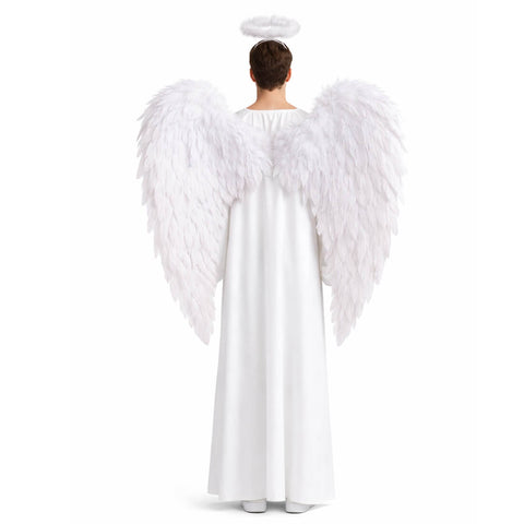 Men Angle Costume 4Pcs Church Pastor Uniform Halos Robe Angel Wings and Hairband