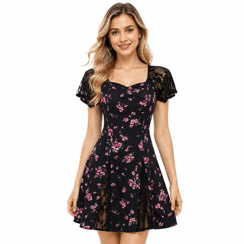 Obsession Nikki Black Dress Nikki Freeman Floral Halloween Cosplay Outfit